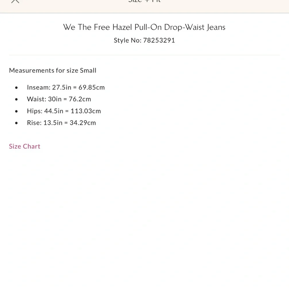 Free People Hazel Pull-On Drop Waist Jeans    Sz S - Picture 9 of 10